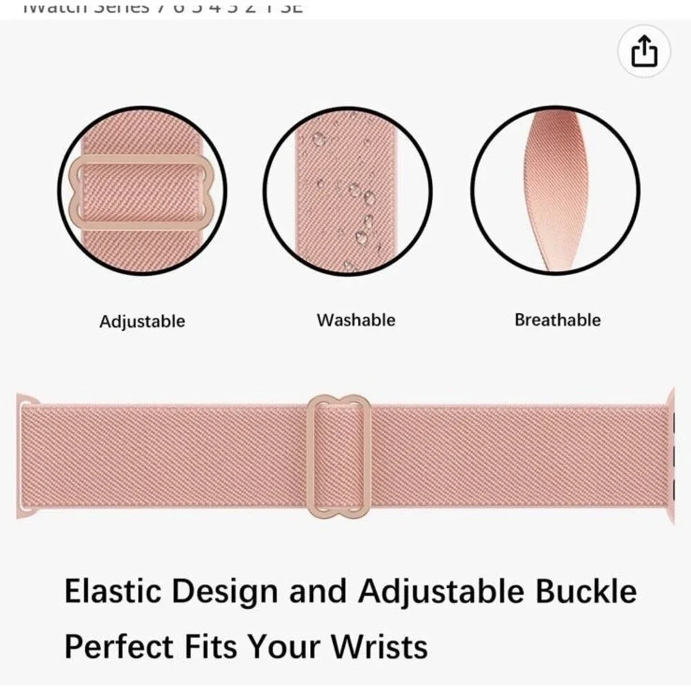 Apple Watch Bands 42mm/44mm/45mm Apple Watch Band Black Pink Nylon Silicone 2 A1
